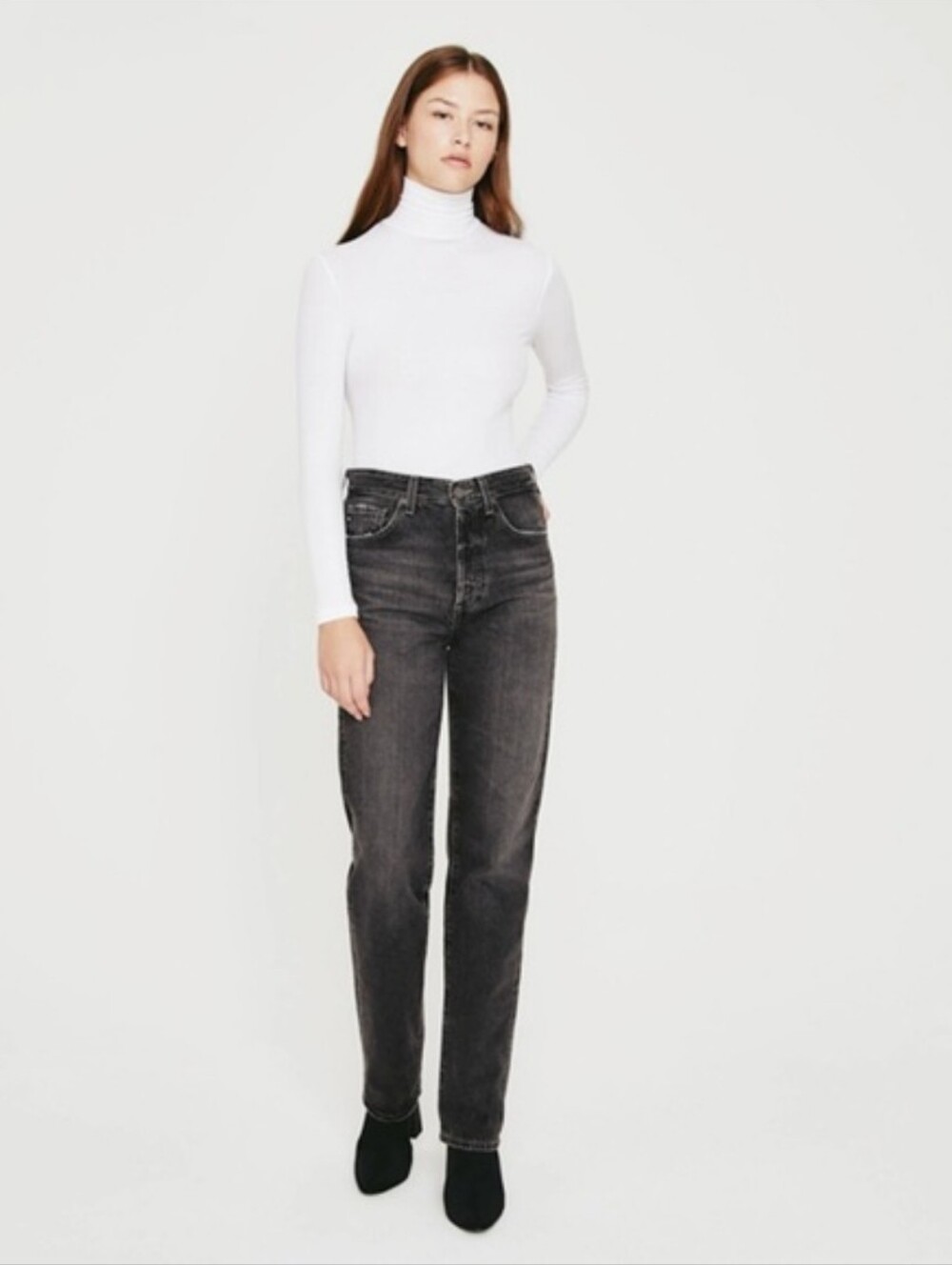 Adriano Goldschmied High-Rise Vintage Straight Alexxis Jeans - Size 32 Black